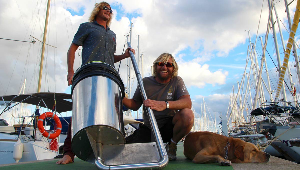 The floating rubbish bins helping to clean up marinas