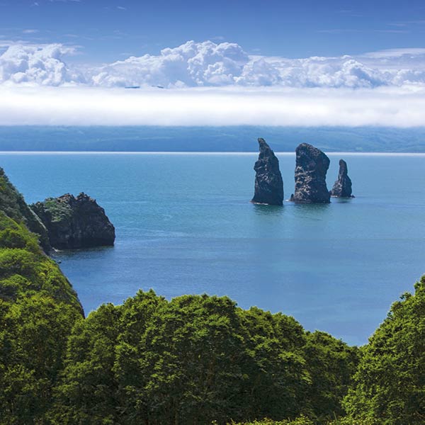 The mountains of the Kuril Islands